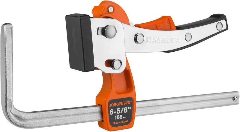 Jorgensen 6-5/8" Ratcheting Table Clamp, Quick Release Track Saw Clamp, Guide Rail Clamps for MFT Table and Guide Rail System, 2-7/8" Throat Depth, 400lbs Load Limit - Image 1